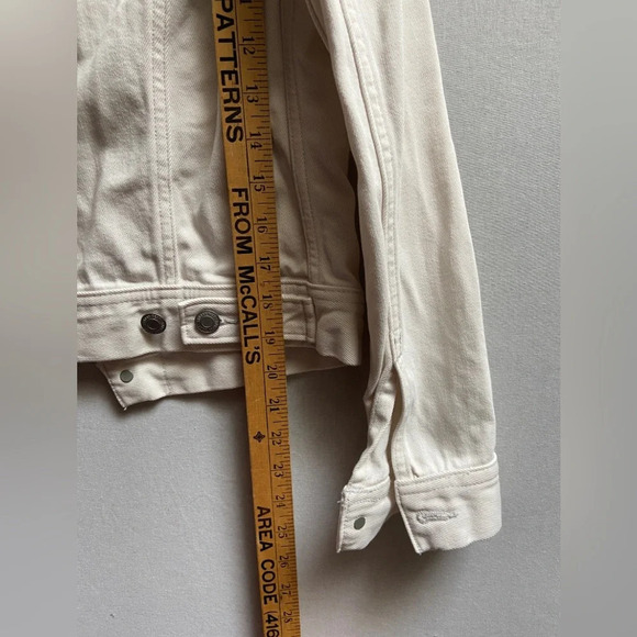 Sunday Best Aritzia cotton white denim jean oversized jacket  Sz XS - Picture 8 of 9